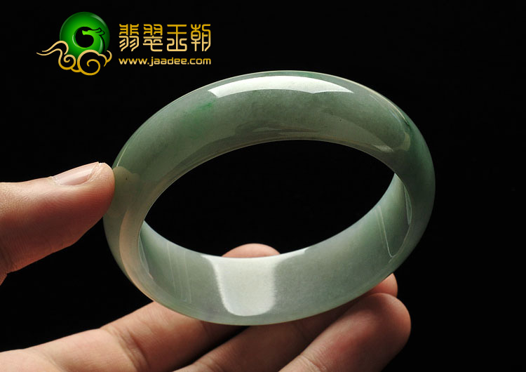 糯冰种晴水略飘翠缅甸翡翠A货手镯（59.4mm）