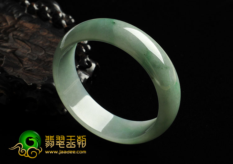 糯冰种晴水略飘翠缅甸翡翠A货手镯（59.4mm）