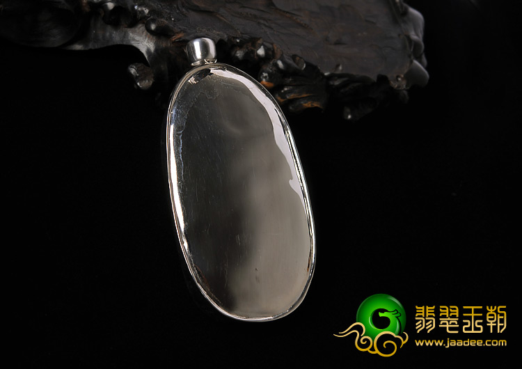 糯冰种红黄翡缅甸翡翠A货镶银关公头胸坠