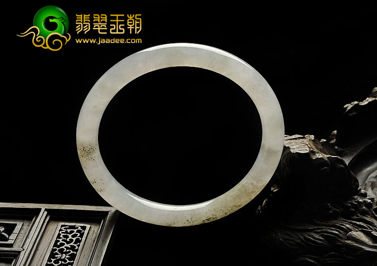 冰种淡晴水缅甸翡翠A货圆条手镯（58.3mm）