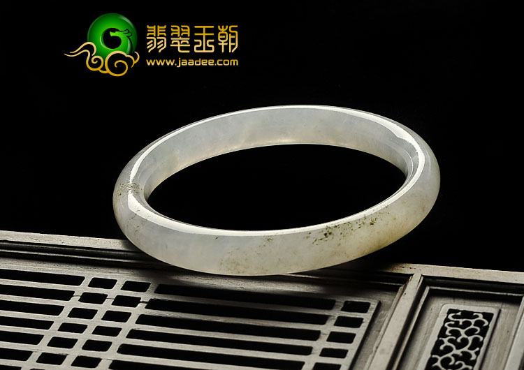 冰种淡晴水缅甸翡翠A货圆条手镯（58.3mm）