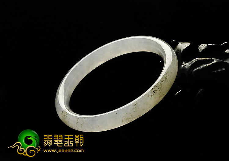 冰种淡晴水缅甸翡翠A货圆条手镯（58.3mm）