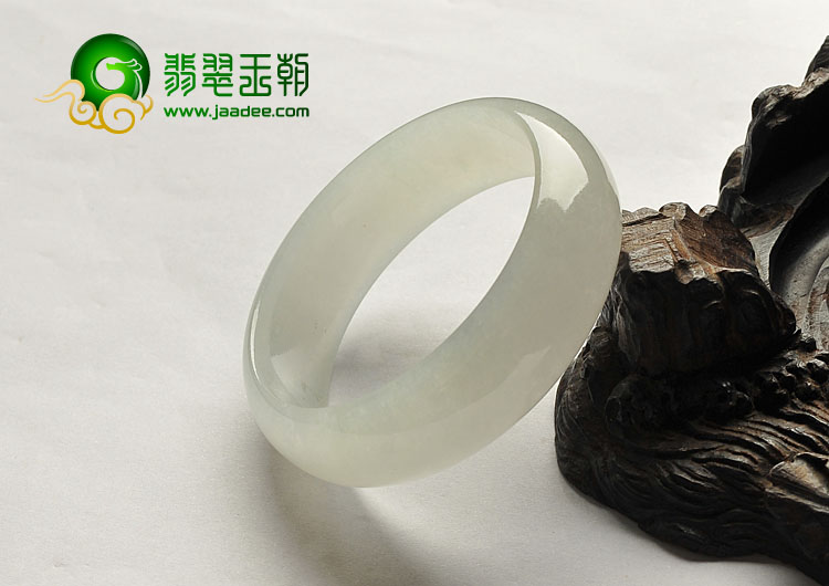 冰种白色缅甸翡翠A货手镯（52.7mm）