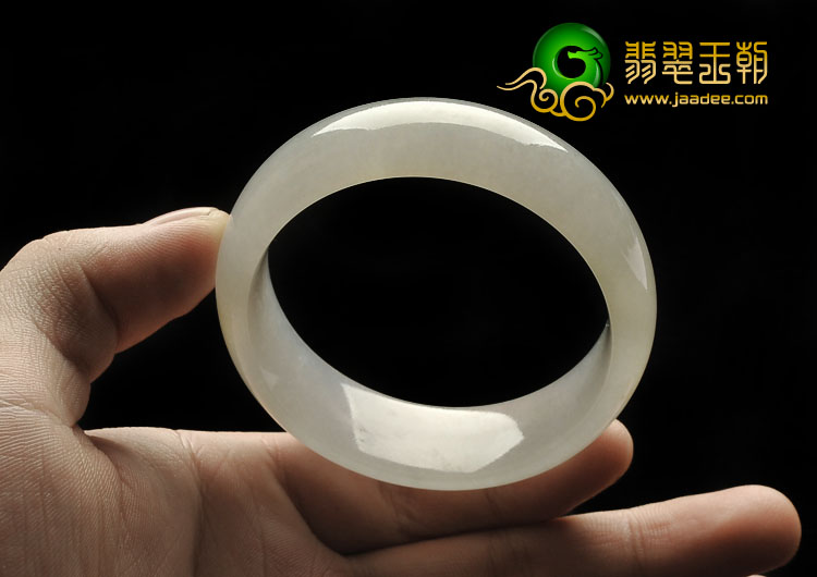 冰种白色缅甸翡翠A货手镯（52.7mm）