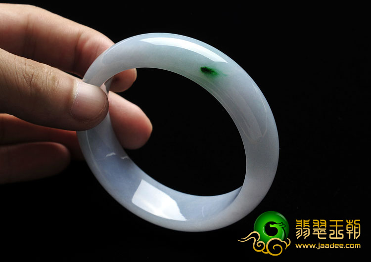 糯冰种淡春带彩缅甸翡翠A货手镯（58.5mm）