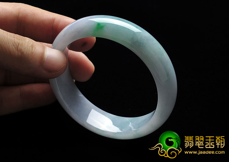 糯冰种淡春带彩缅甸翡翠A货手镯（58.8mm）