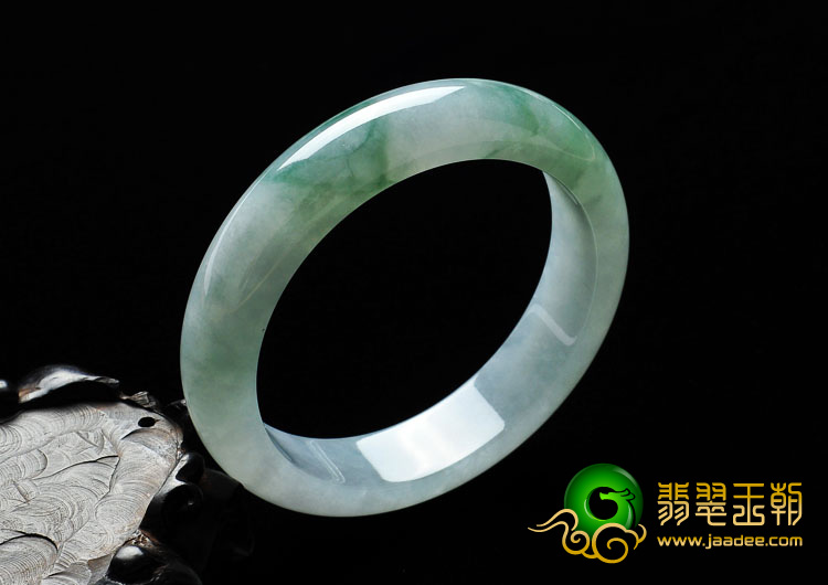 冰种飘花缅甸翡翠A货手镯（57mm）