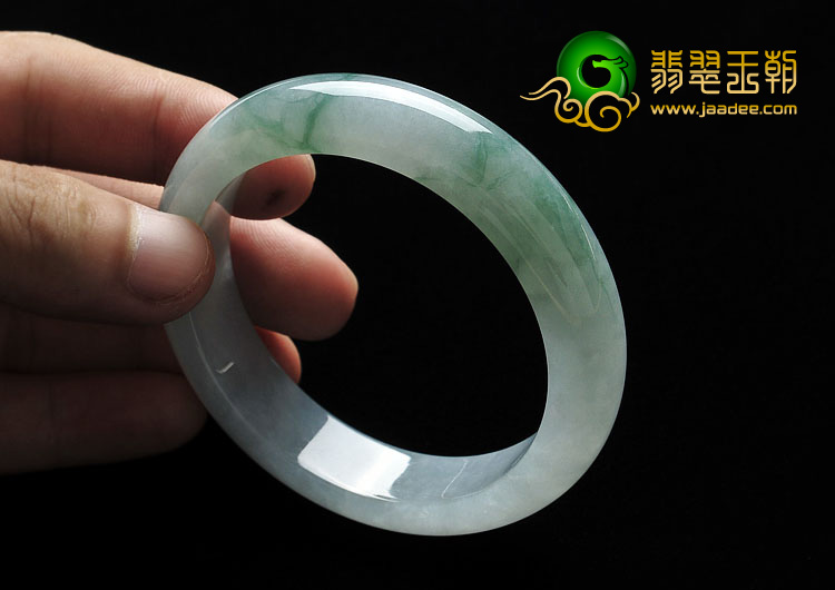 冰种飘花缅甸翡翠A货手镯（57mm）