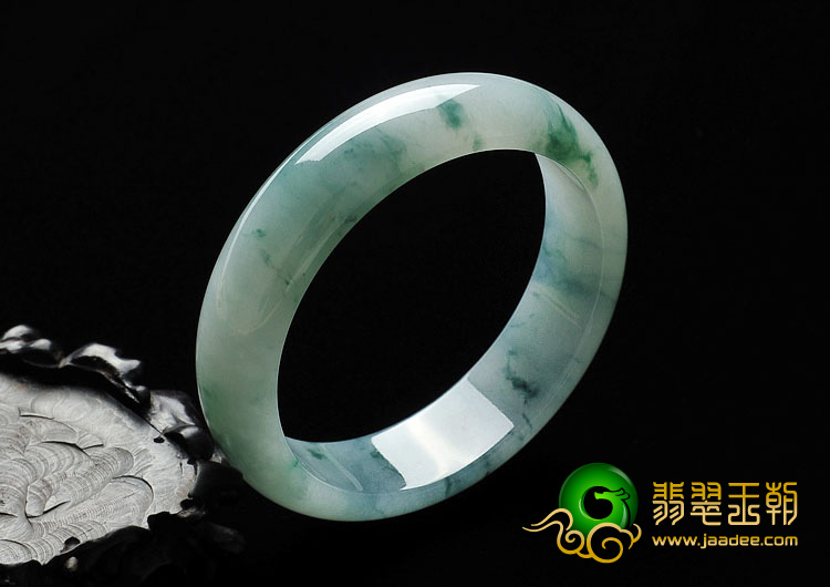 冰种飘花缅甸翡翠A货手镯（58.3mm）