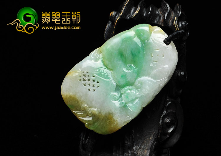 糯冰种黄加绿缅甸翡翠A货龙行如意挂件