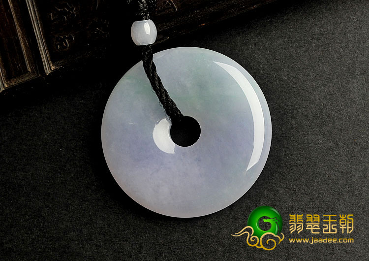 糯冰种春带彩缅甸翡翠A货平安扣挂件