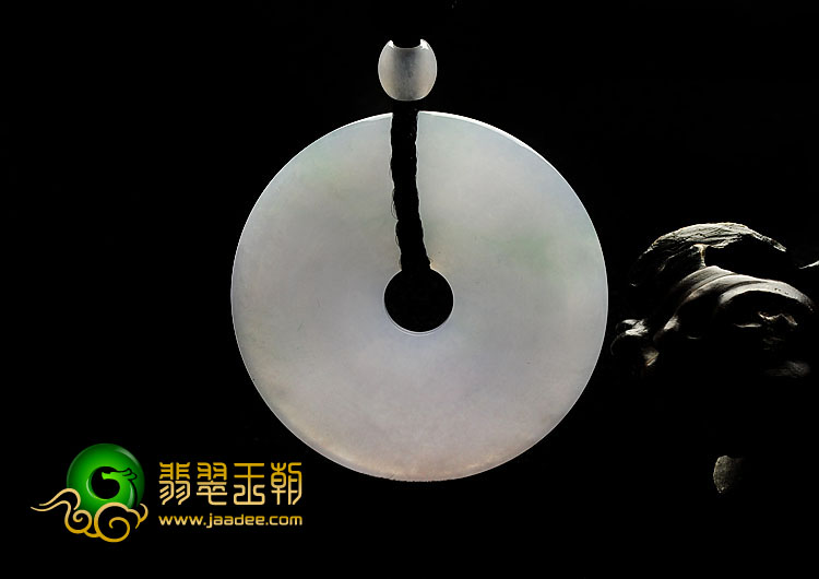 糯冰种春带彩缅甸翡翠A货平安扣挂件