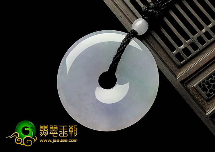 糯冰种春带彩缅甸翡翠A货平安扣挂件