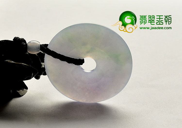 糯冰种春带彩缅甸翡翠A货平安扣挂件
