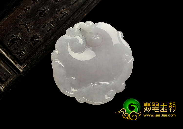 糯冰种紫罗兰缅甸翡翠A货神龙戏珠挂件