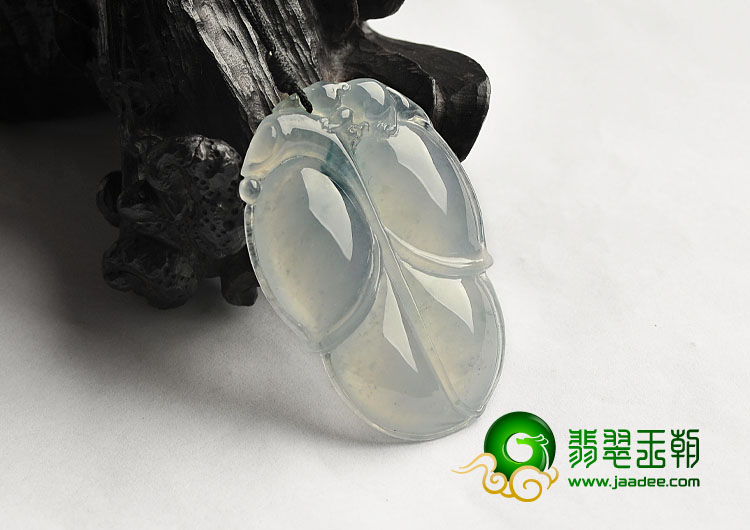 冰种晴水飘花缅甸翡翠A货叶子挂件