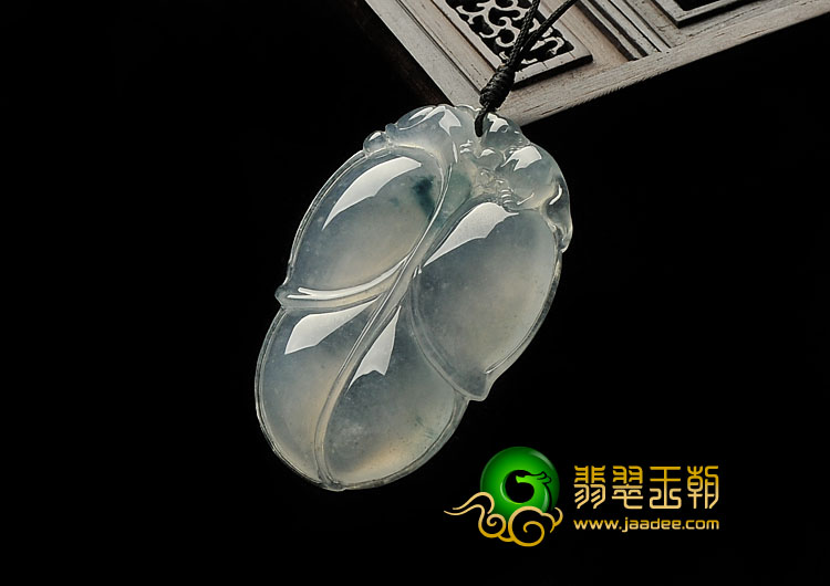 冰种晴水飘花缅甸翡翠A货叶子挂件