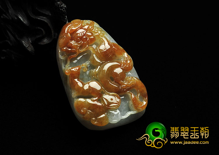 糯冰种晴水黄翡缅甸翡翠A货望子成龙挂件