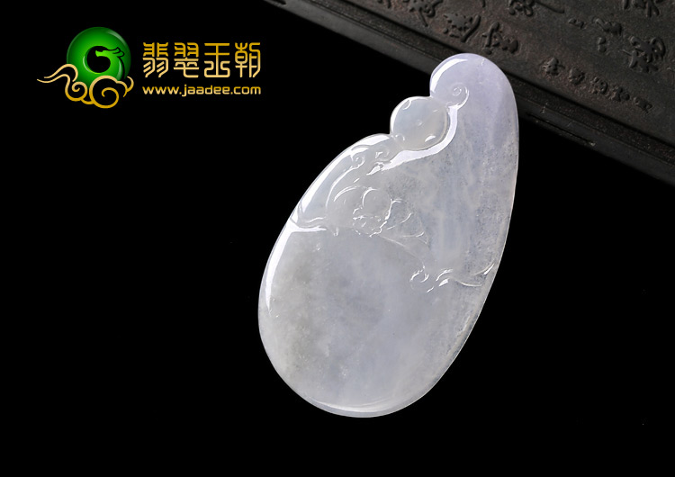 冰种淡紫罗兰缅甸翡翠A货龙牌挂件