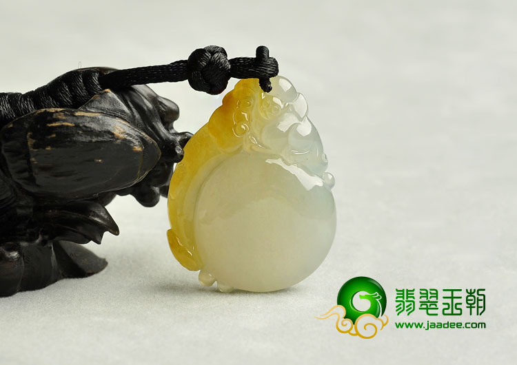 冰种黄翡缅甸翡翠A货有求必应挂件