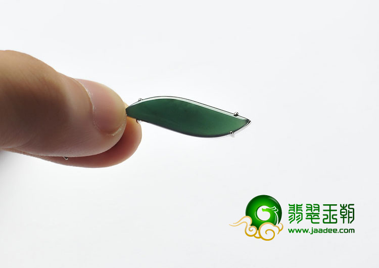 冰种墨翠缅甸翡翠A货镶银耳坠（水钻）