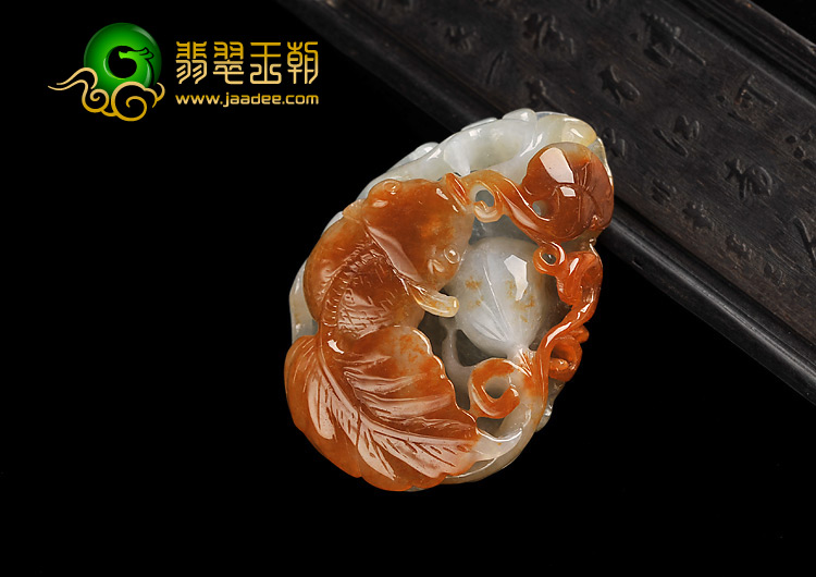 (超值推荐)糯冰种红黄翡缅甸翡翠A货金玉满堂挂件