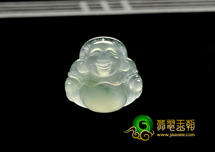 冰种飘花缅甸翡翠A货玉佛挂件