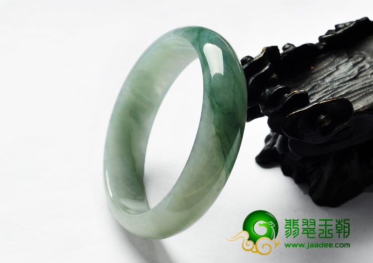 糯冰种飘花缅甸翡翠A货手镯（54.4mm）