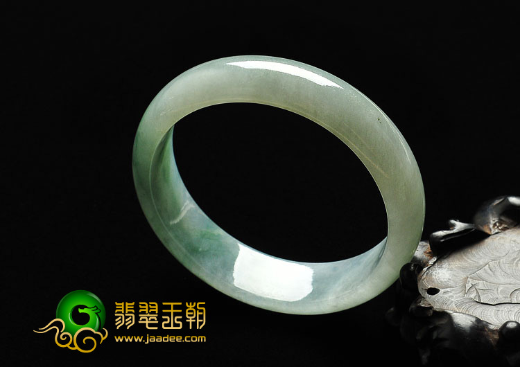 糯冰种飘花缅甸翡翠A货手镯（54.4mm）