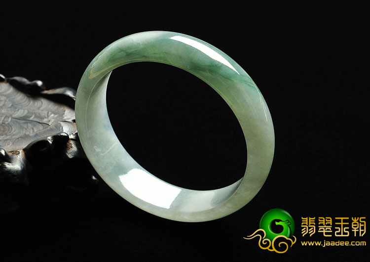 糯冰种飘花缅甸翡翠A货手镯（54.4mm）