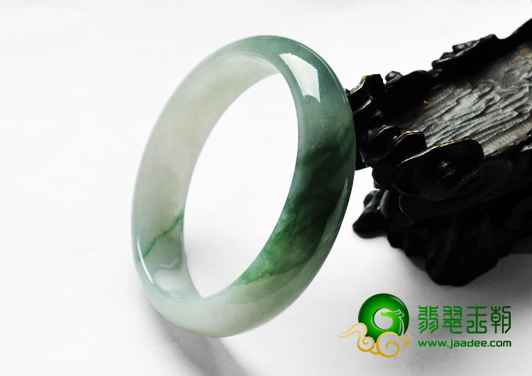 糯冰种飘花缅甸翡翠A货手镯（58.2mm）