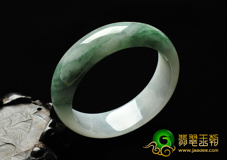 糯冰种飘花缅甸翡翠A货手镯（56.3mm）