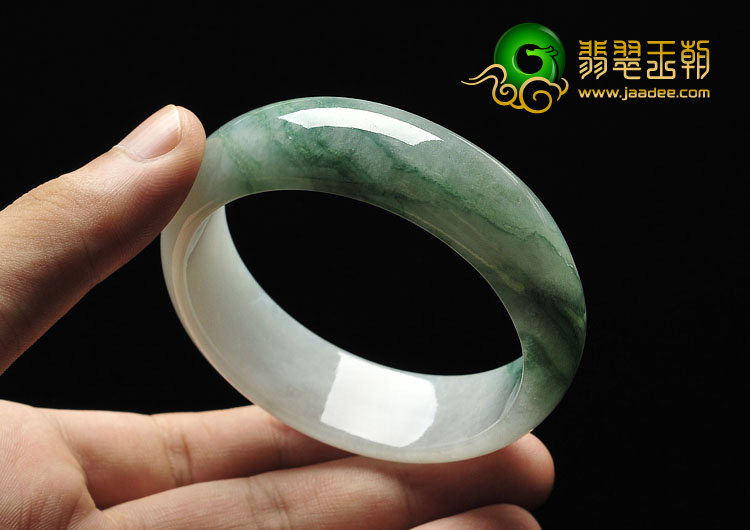 糯冰种飘花缅甸翡翠A货手镯（56.3mm）