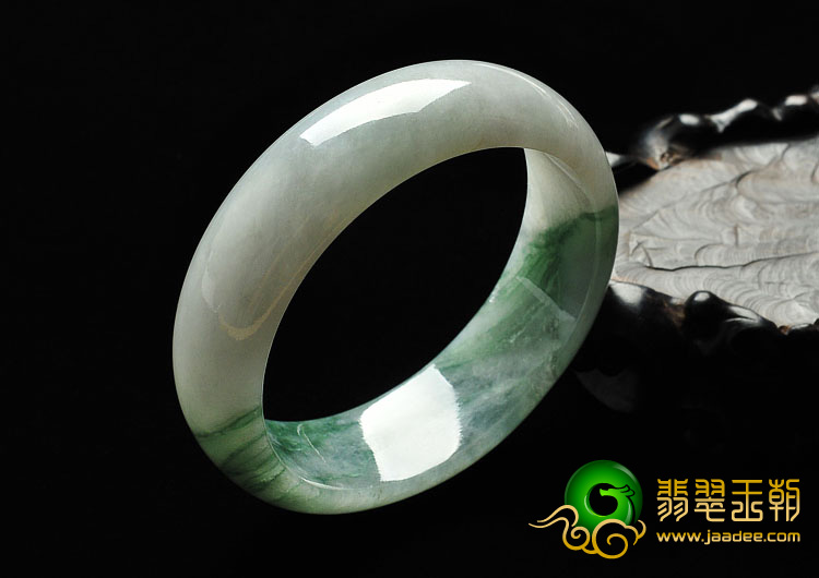 糯冰种飘花缅甸翡翠A货手镯（56.3mm）
