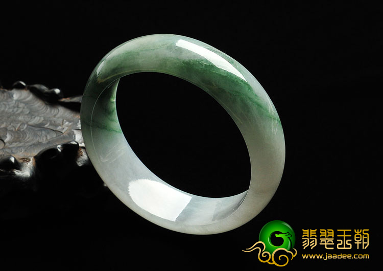 糯冰种飘花缅甸翡翠A货手镯（56.3mm）