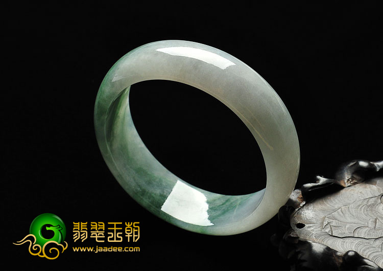 糯冰种飘花缅甸翡翠A货手镯（56.3mm）