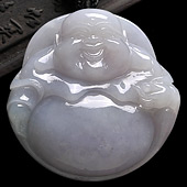 糯冰种紫罗兰缅甸翡翠A货玉佛挂件