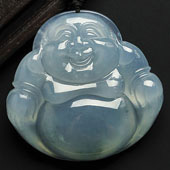 冰种晴水缅甸翡翠A货玉佛挂件