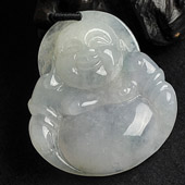 糯冰种晴水缅甸翡翠A货玉佛挂件