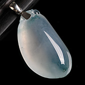 冰种飘花缅甸翡翠A货福瓜挂件