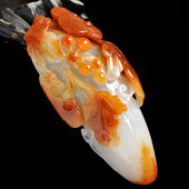 糯冰种红黄翡缅甸翡翠A货福瓜挂件