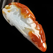 糯冰种红黄翡缅甸翡翠A货福瓜挂件