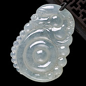 糯冰种晴水缅甸翡翠A货福在眼前挂件