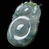 糯冰种飘花缅甸翡翠A货福在眼前挂件