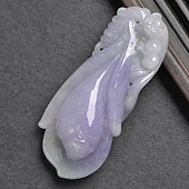 糯冰种紫罗兰缅甸翡翠A货玉兰花挂件