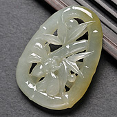 糯冰种黄翡缅甸翡翠A货节节高挂件