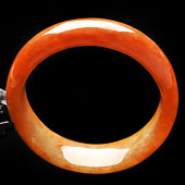 糯冰种红黄翡缅甸翡翠A货手镯（56.7mm）