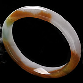 糯冰种褐黄翡缅甸翡翠A货手镯（57.8mm）