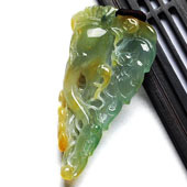 糯冰种黄翡缅甸翡翠A货长生不老挂件