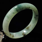 糯冰种飘花缅甸翡翠A货手镯（56.3mm）